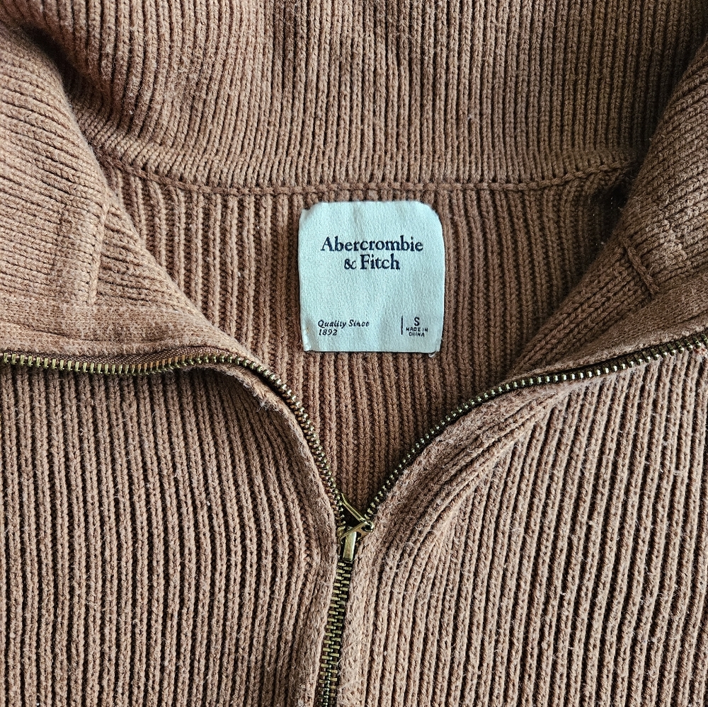 A&F Double Zip Ribbed Cardigan - Picture 3 of 8